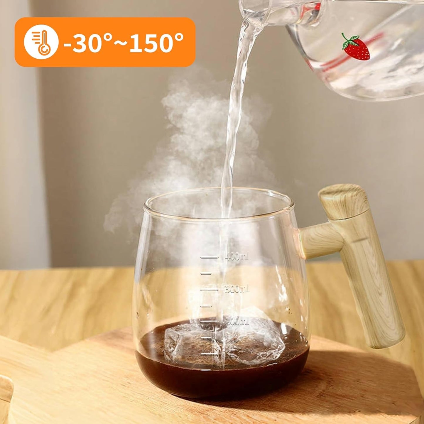 Electric Self Stirring Coffee Mug - 400ml Lightweight High Speed Mixing Cup for Home