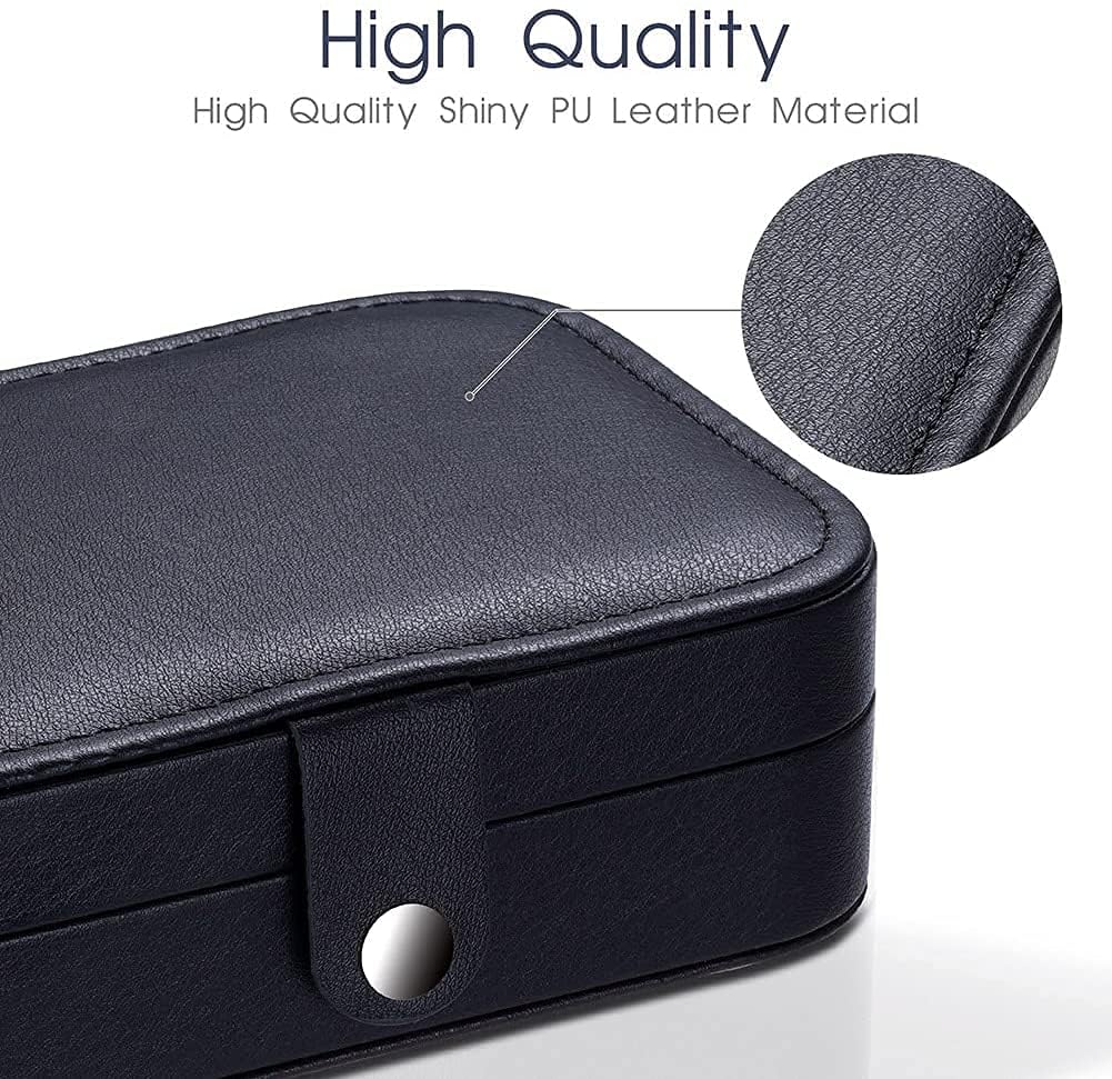 Travel Jewellery Organizer Box | PU Leather Storage Case for Rings, Earrings & Necklace (Multicolor)