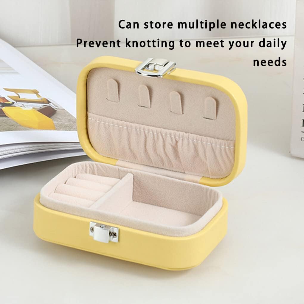 Travel Jewellery Organizer Box | PU Leather Storage Case for Rings, Earrings & Necklace (Multicolor)