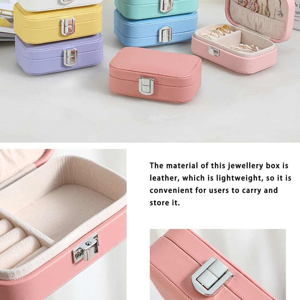 Travel Jewellery Organizer Box | PU Leather Storage Case for Rings, Earrings & Necklace (Multicolor)