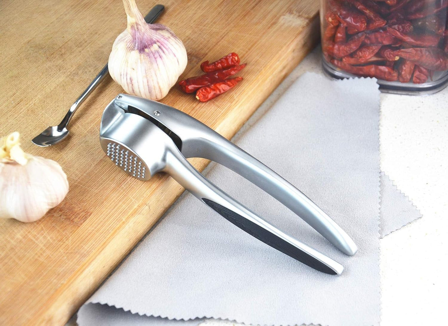 Manual Garlic Crusher Stainless Steel | Easy Press Garlic Chopper for Kitchen