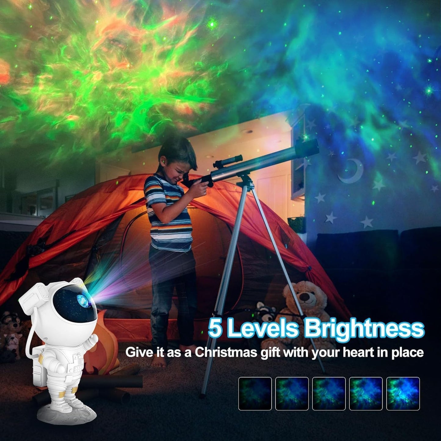 Astronaut Light Projector – 360° Galaxy Star Projector with Timer & Remote Control (Corded Electric)