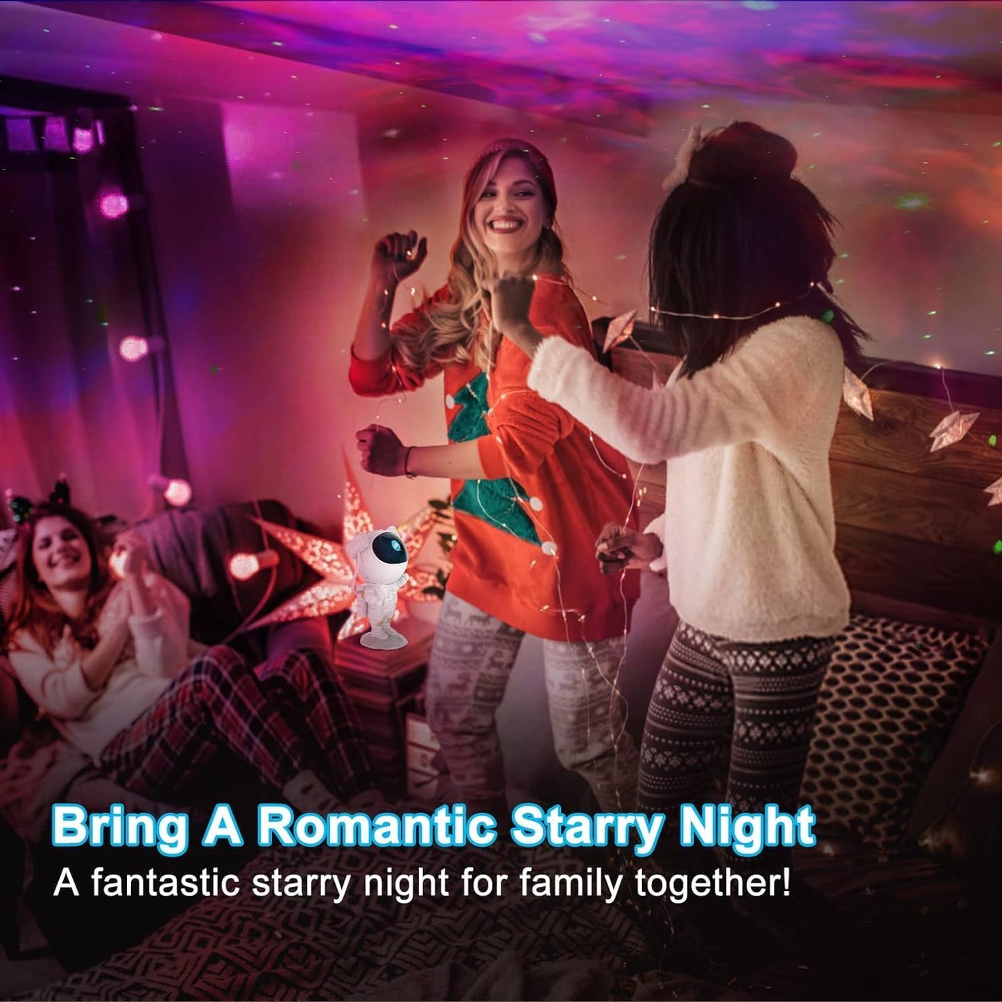 Astronaut Light Projector – 360° Galaxy Star Projector with Timer & Remote Control (Corded Electric)
