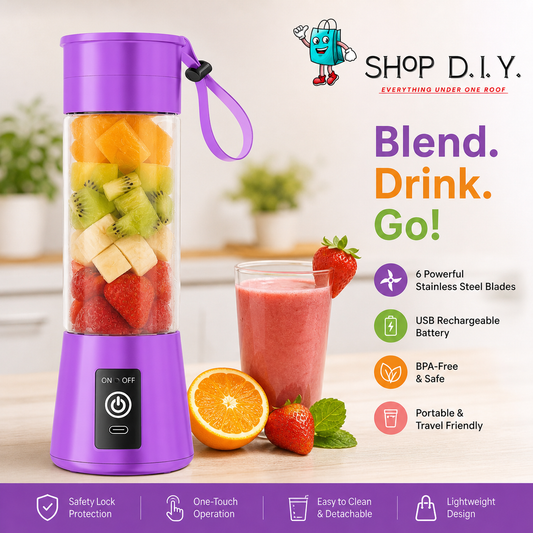 6-Blade Portable Blender | USB Rechargeable Smoothie Maker & Personal Juicer Cup
