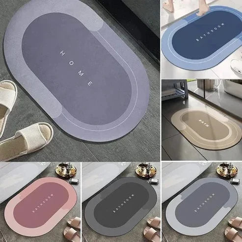 Water Absorbent Bathroom Door Mat - Non Slip Mat for Bathroom Cushion (Pack of 2)