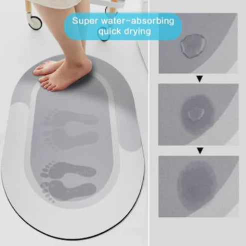 Water Absorbent Bathroom Door Mat - Non Slip Mat for Bathroom Cushion (Pack of 2)